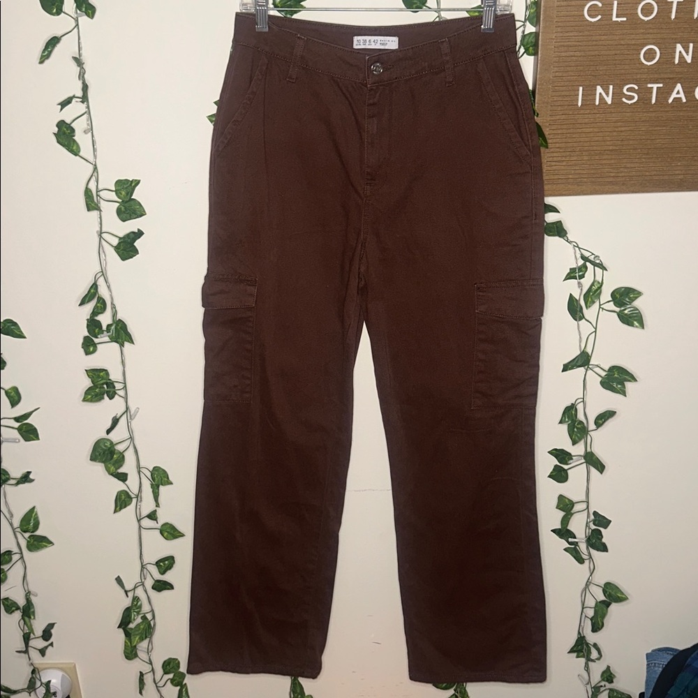 Primark Denim Co Brown Cargo Style Straight Leg Pants - Picture 3 of 8